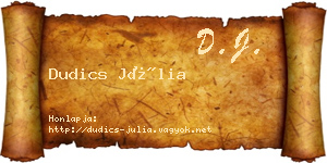 Dudics Júlia névjegykártya