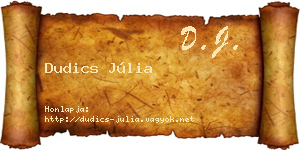 Dudics Júlia névjegykártya