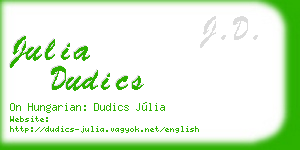 julia dudics business card