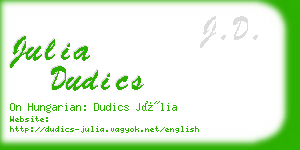 julia dudics business card